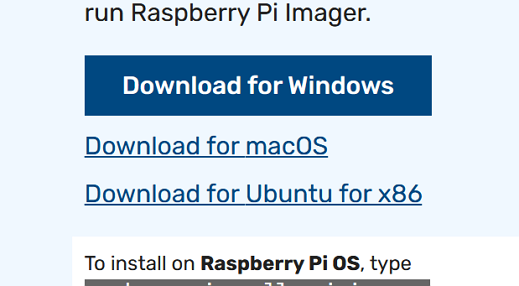 라즈베리 파이 이미저(Raspberry Pi Imager) 운영 체제별 설치 파일